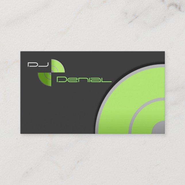 Gradient Effect DJ Green Business Card (Front)