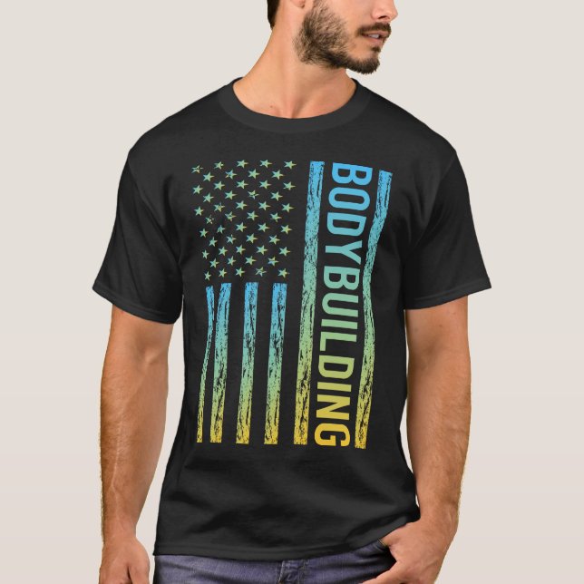 Gradient Flag 01 Bodybuilding Bodybuilder T-Shirt (Front)