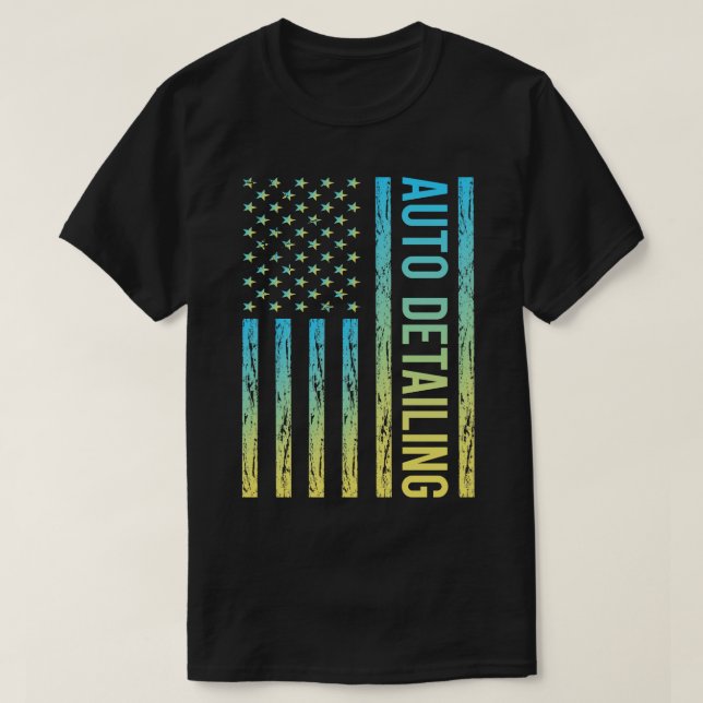 Gradient Flag 02 Auto Detailing  Detail Detailer T-Shirt (Design Front)