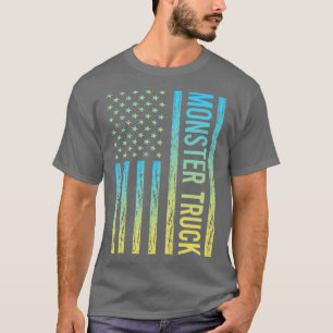 Gradient Flag 02 Monster Truck Trucks T-Shirt