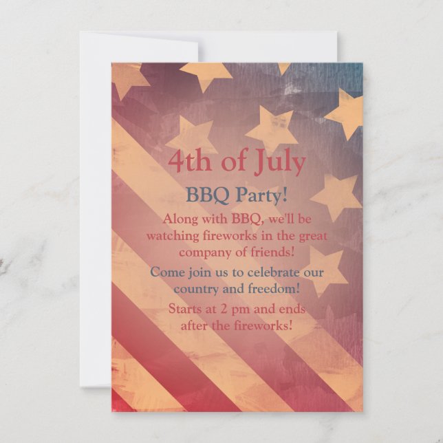 Gradient Flag 4th of July Party Invitation (Front)
