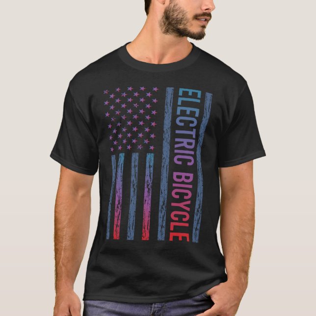 Gradient Flag Electric Bicycle E Bike Ebike T-Shirt (Front)