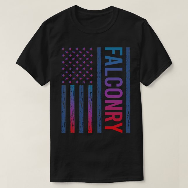 Gradient Flag Falconry Falconer T-Shirt (Design Front)