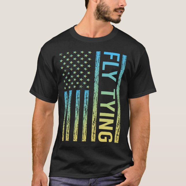 Gradient Flag Fly Tying T-Shirt (Front)