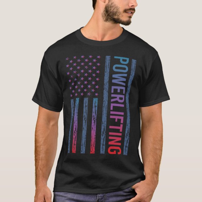 Gradient Flag Powerlifting T-Shirt (Front)