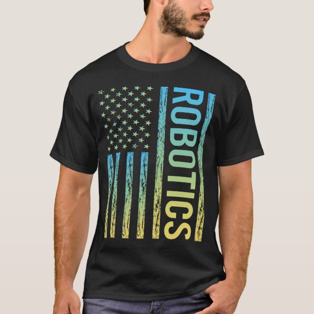 Gradient Flag Robotics Robot Robots T-Shirt (Front)