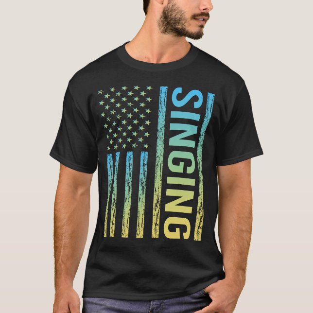 Gradient Flag Singing T-Shirt (Front)