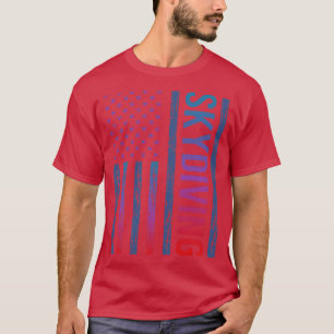 Gradient Flag Skydiving Skydive Skydiver T-Shirt