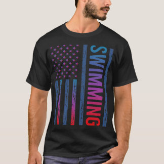 Gradient Flag Swimming Swim Swimmer T-Shirt