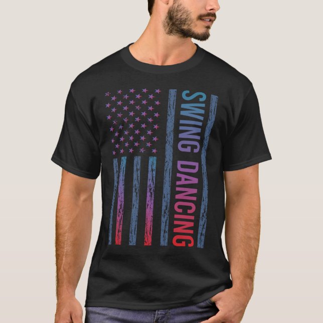Gradient Flag Swing Dancing Dance T-Shirt (Front)