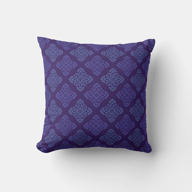 Gradient Floral Damask Throw Pillow (Front)