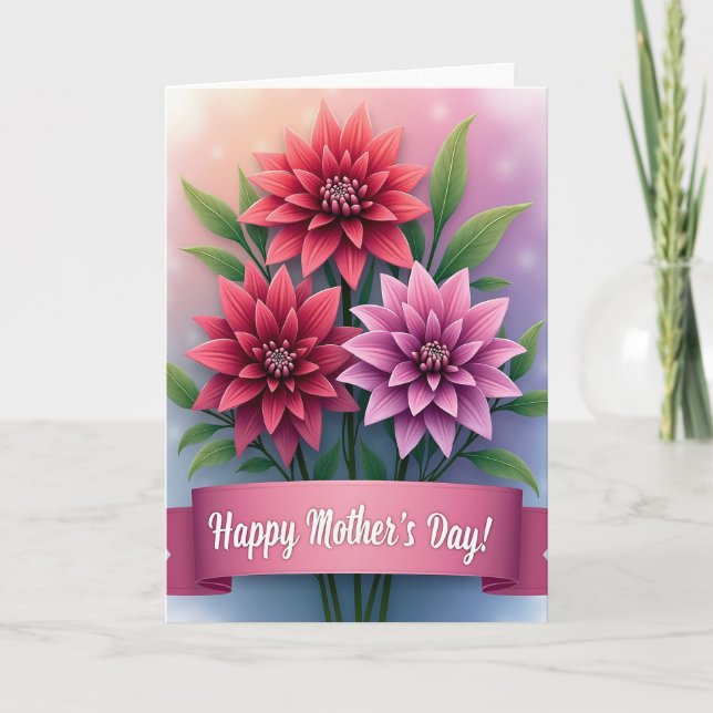 Gradient Floral Message Card (Front)