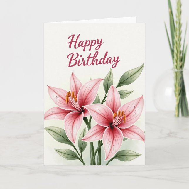 Gradient Flower Birthday Card (Front)