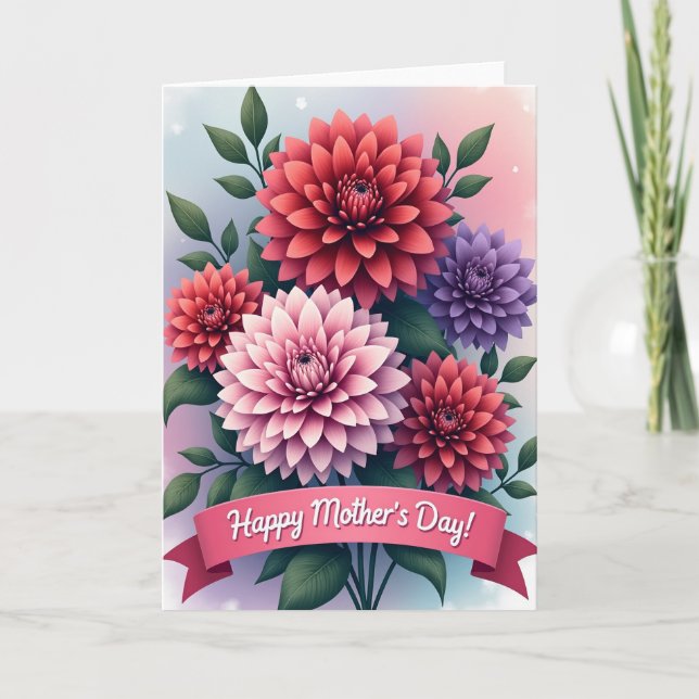 Gradient Flowers Message Card (Front)