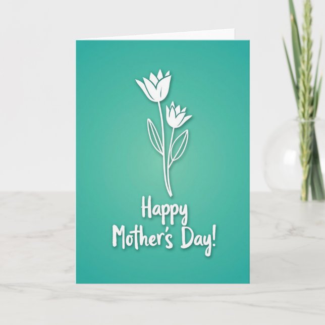 Gradient Flowers Mothers Day Card (Front)