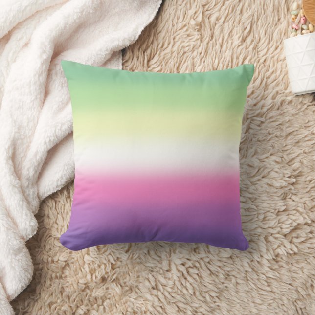 Gradient Genderfae Pride Flag  Throw Pillow (Blanket)