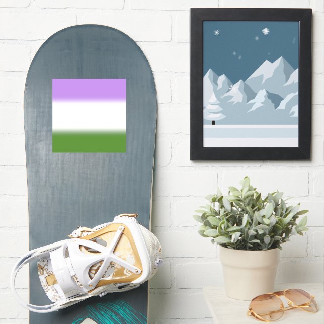 Gradient Genderqueer Pride Flag – Genderqueer Flag Sticker (Snowboard)