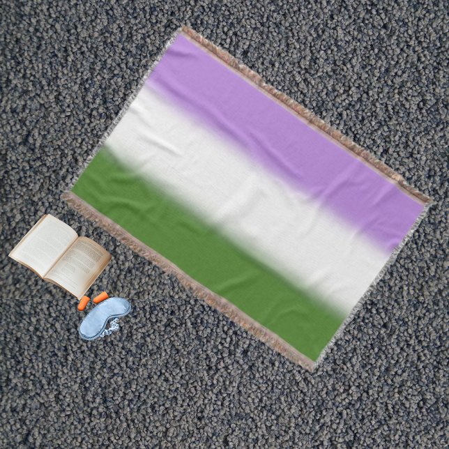 Gradient Genderqueer Pride Flag – Genderqueer Flag Throw Blanket (Creator Uploaded)