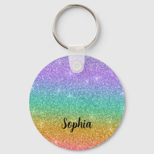 Gradient Glitter Personalized Keychain
