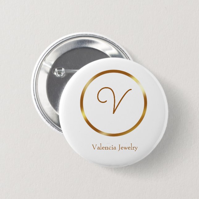 Gradient gold circle custom business logo button (Front & Back)