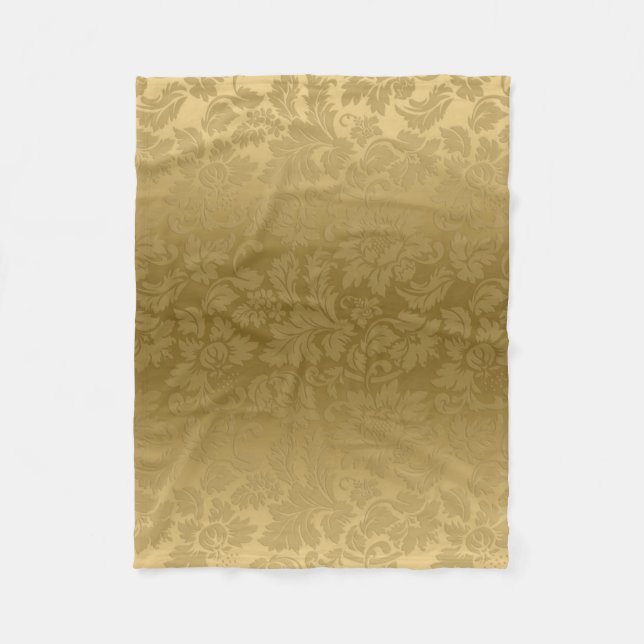 Gradient Gold Damask Fleece Blanket (Front)