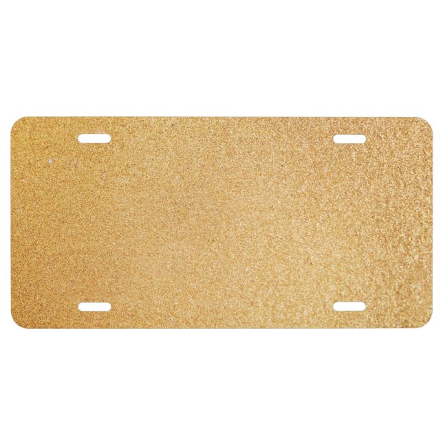 Gradient Gold Glitter License Plate (Front)