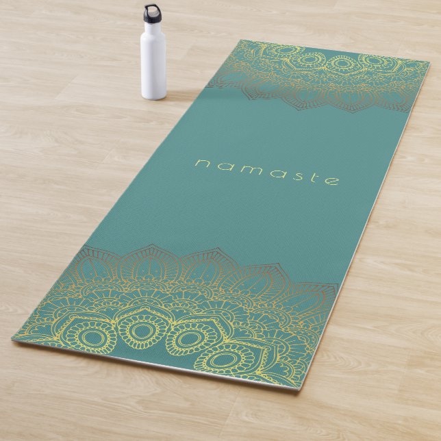 Gradient Gold Mandala ANY COLOR Namaste Yoga Mat (In Situ)