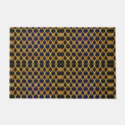 Gradient golden arabic pattern seamless doormat