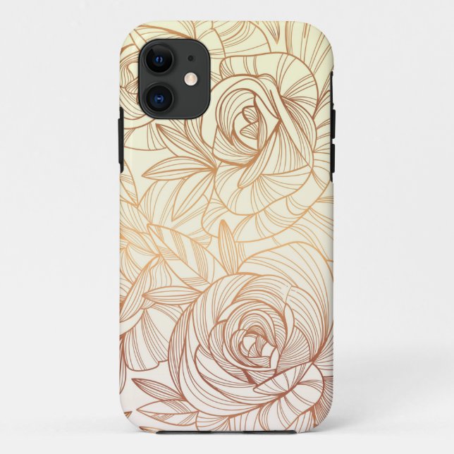 gradient golden linear floral      Case-Mate iPhone case (Back)