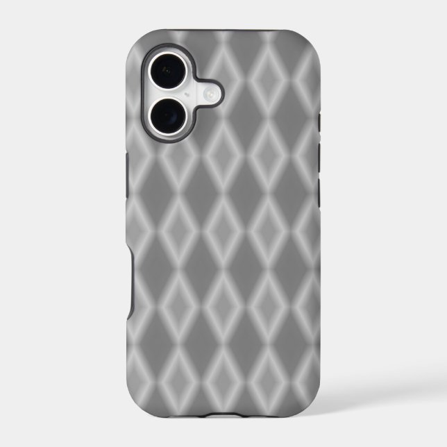 Gradient gray diamond shapes iphone case (Back)