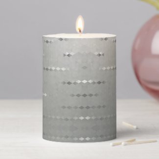 Gradient gray geometric diamonds pattern pillar candle