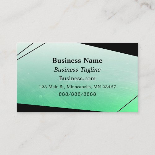 Gradient Green and Black Abstract Business Business Card