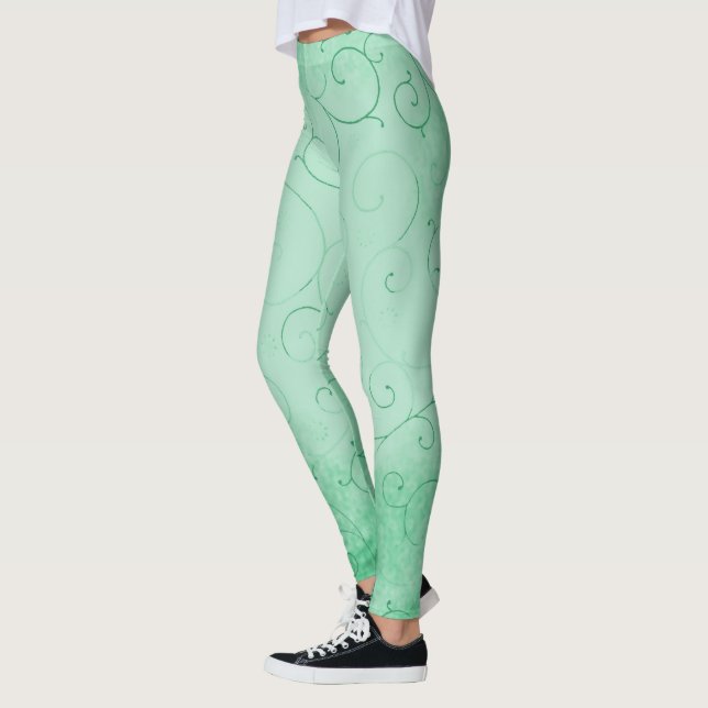 Gradient Green Background Leggings (Left)