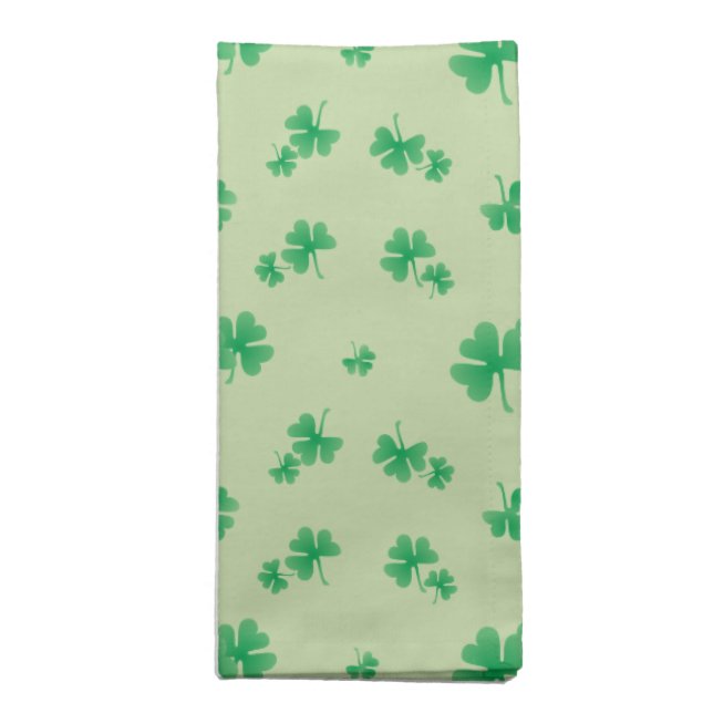 Gradient Green Irish Shamrock Pattern Cloth Napkin (Folded)