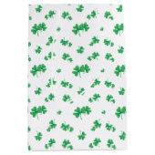 Gradient Green Irish Shamrock Pattern Medium Gift Bag (Front)