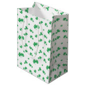 Gradient Green Irish Shamrock Pattern Medium Gift Bag (Front Angled)