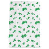 Gradient Green Irish Shamrock Pattern Medium Gift Bag (Back)