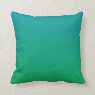 Gradient: Green to Teal Throw Pillow