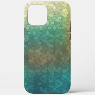 Gradient green yellow circles geometric pattern iPhone 12 pro max case