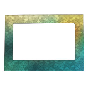 Gradient green yellow circles geometric pattern magnetic frame