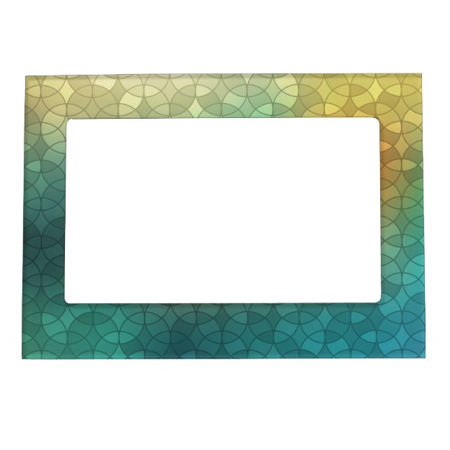 Gradient green yellow circles geometric pattern magnetic frame (Front)