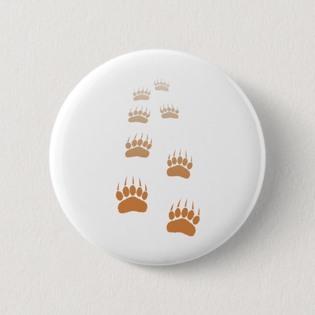 Gradient Grizzly Bear Paw Print Button (Front)