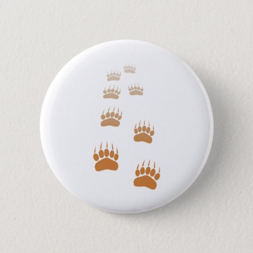 Gradient Grizzly Bear Paw Print Button