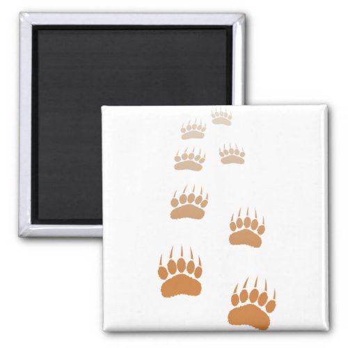 Gradient Grizzly Bear Paw Print Magnet