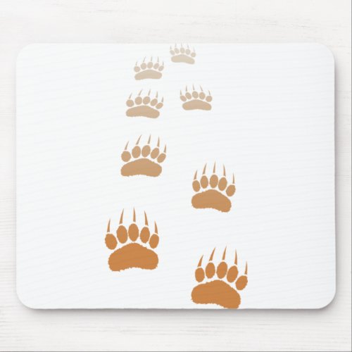 Gradient Grizzly Bear Paw Print Mouse Pad
