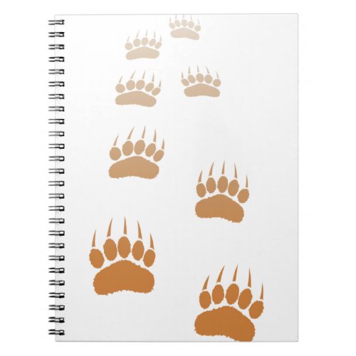 Gradient Grizzly Bear Paw Print Notebook