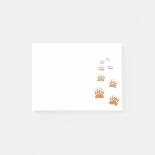 Gradient Grizzly Bear Paw Print Post_it Notes