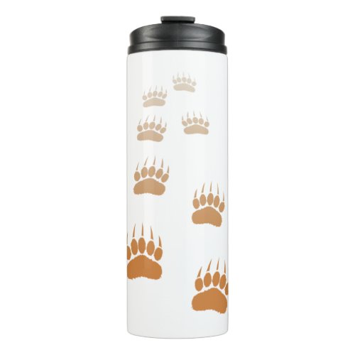 Gradient Grizzly Bear Paw Print Thermal Tumbler