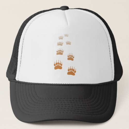 Gradient Grizzly Bear Paw Print Trucker Hat