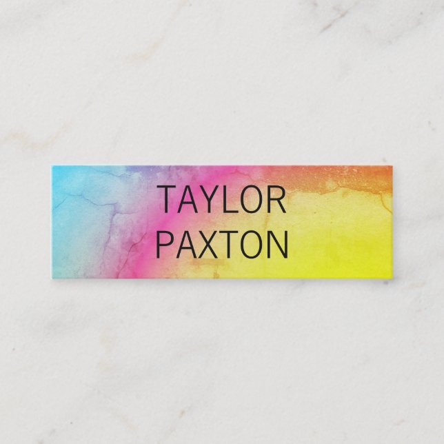 Gradient Grunge Mini Business Card (Front)